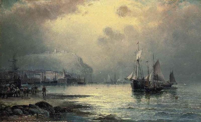 William J.Glackens Fishing vessels off Scarborough at dusk